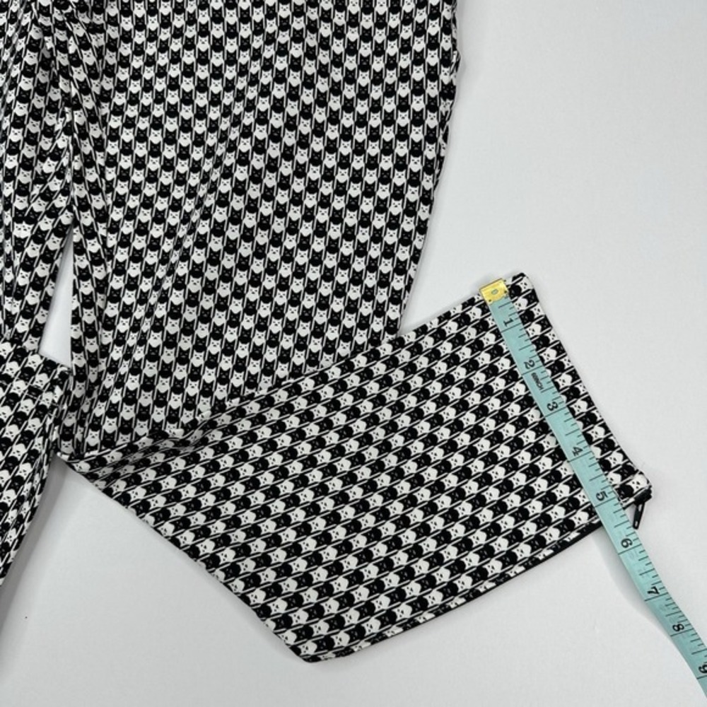 Betabrand Catstooth Skinny Leg Pencil Dress Pant Yoga Pants Black White M Petite - Picture 13 of 15